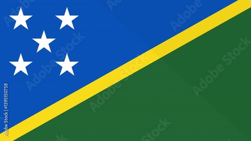 Animation of the appearance and disappearance of a flat flag 2D Solomon islands