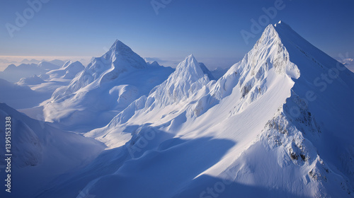 panorama of the mountains in winter