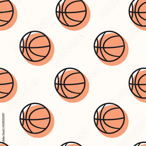 Basketball seamless pattern. Vector background.