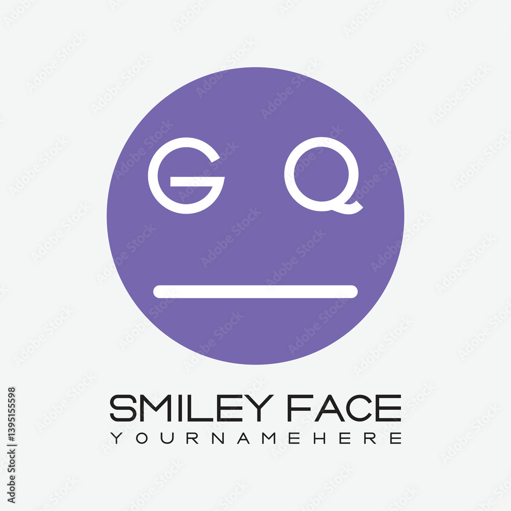 initial monogram for Smiley face logo with circle style design. initial monogram for Smiley face logo with circle style design.