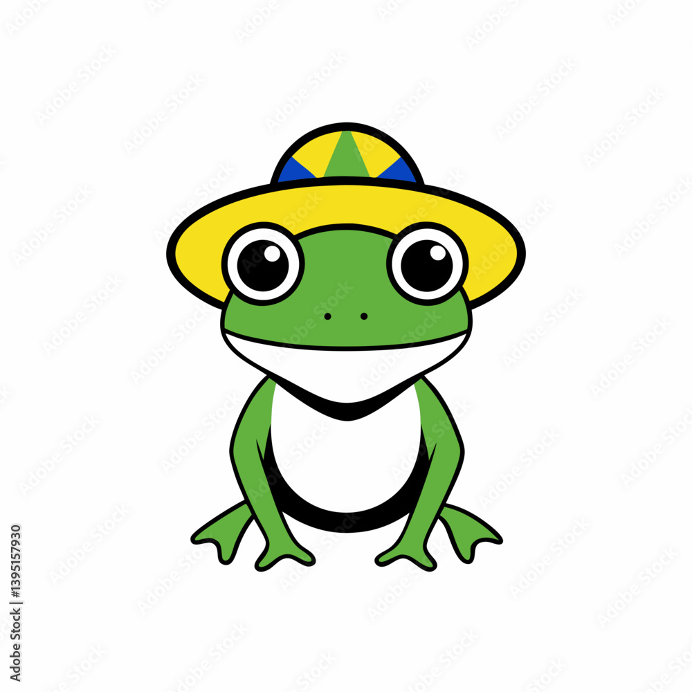 Fototapeta premium frog cartoon isolated on white