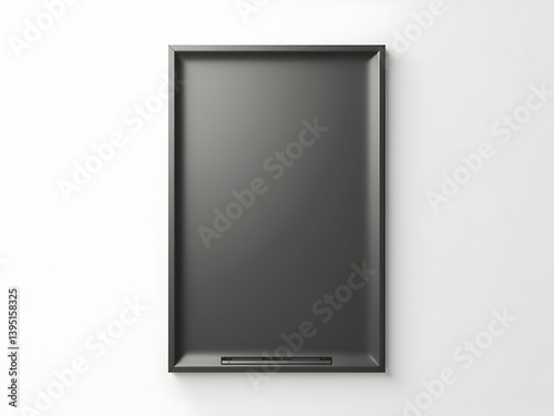 Sleek frameless television screen mounted on a pristine white wall showcasing minimalistic design and modern technology with ultrahigh resolution display capabilities photo