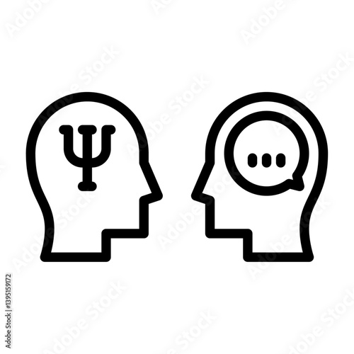 psychotherapy outline icon. counseling black line illustration.