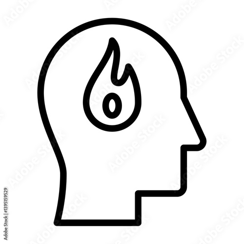 anger outline icon. angry black line illustration.