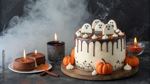 Spooky Ghost and Pumpkin Dr...