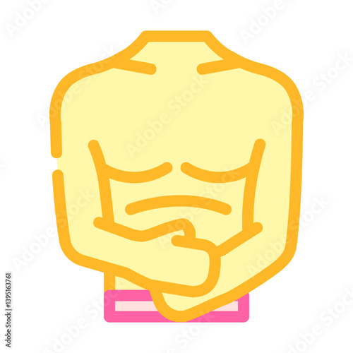 sick person holding stomach diarrhea color icon vector illustration