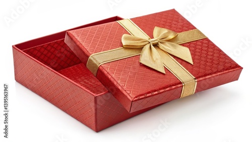 Red Gift Box with Gold Bow ...