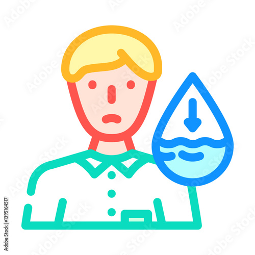 dehydration warning diarrhea color icon vector illustration