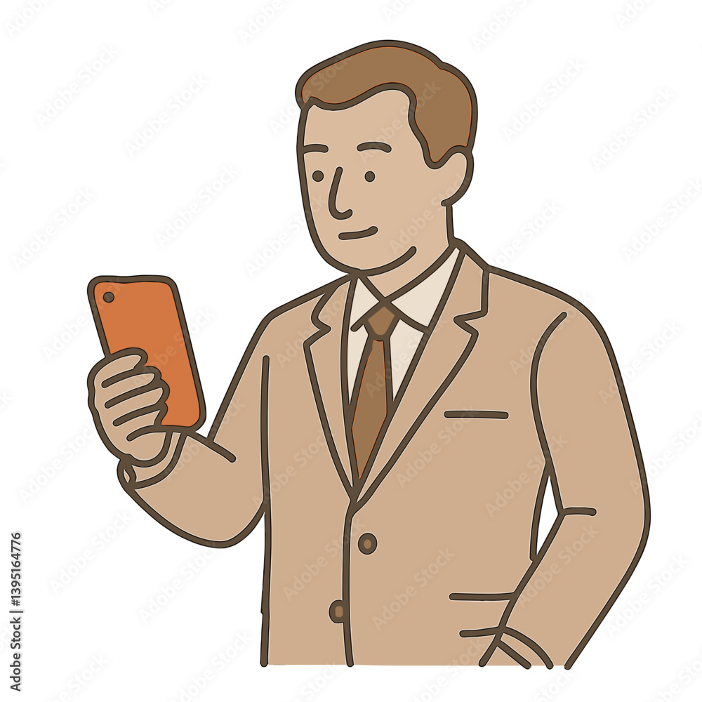 Businessman checking phone while dressed in a suit Businessman checking phone while dressed in a suit