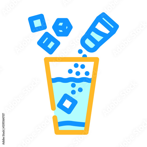 salt sugar mix rehydration diarrhea color icon vector illustration