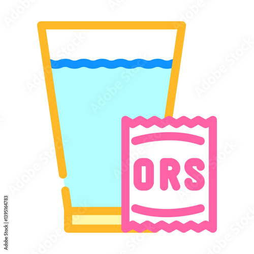 drinking oral rehydration solution color icon vector illustration