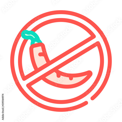 avoiding spicy food diarrhea color icon vector illustration