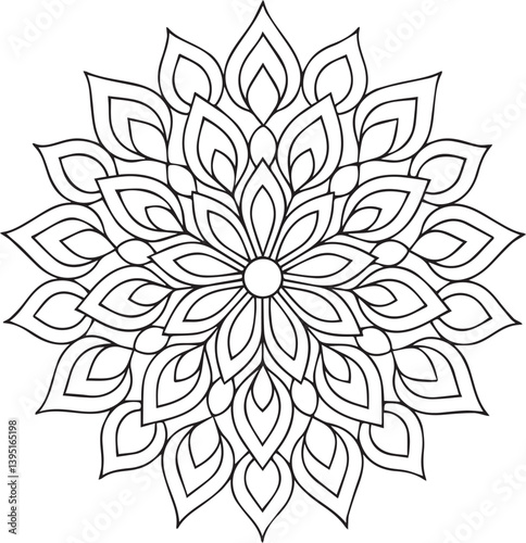 Stylized Mandala Drawing – vector, illustration