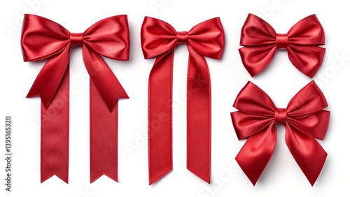 Four Red Satin Bows Composi...