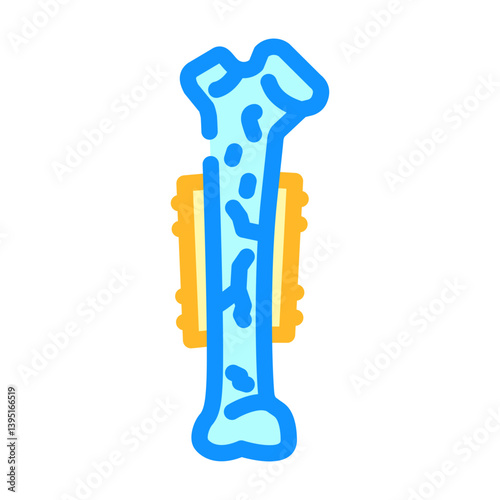 bone fixation plate fracture injury color icon vector illustration