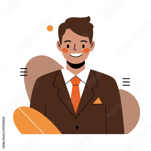 Smiling manager in a suit with a friendly expression  
