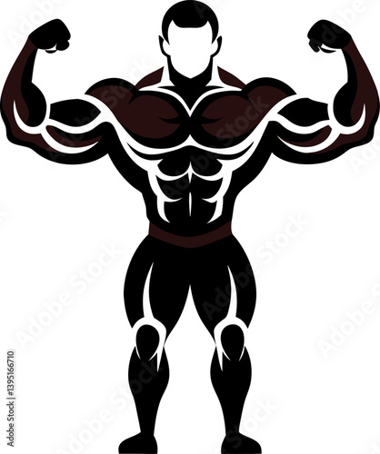 bodybuilder training with dumbbell