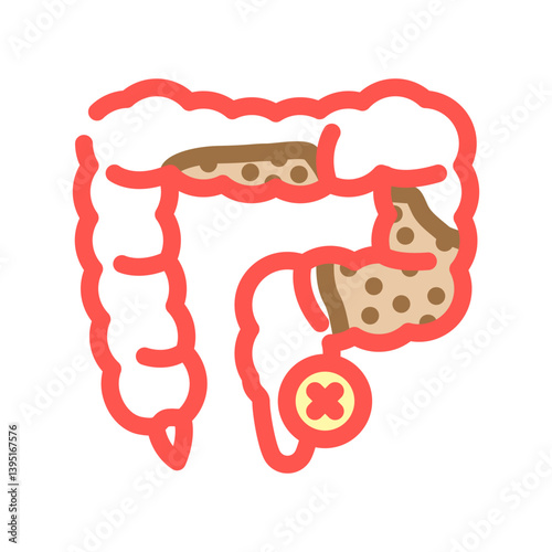 constipation treatment color icon vector illustration