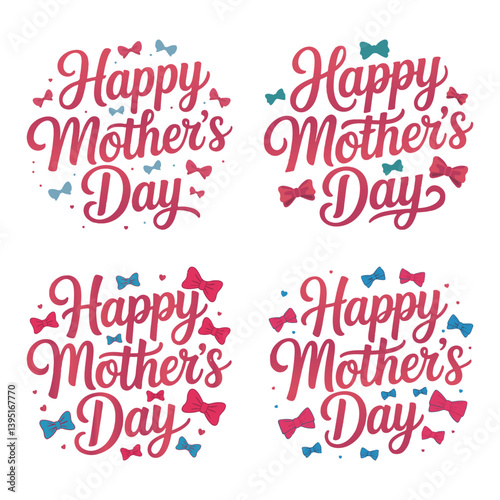 Happy Mother's Day card with bows