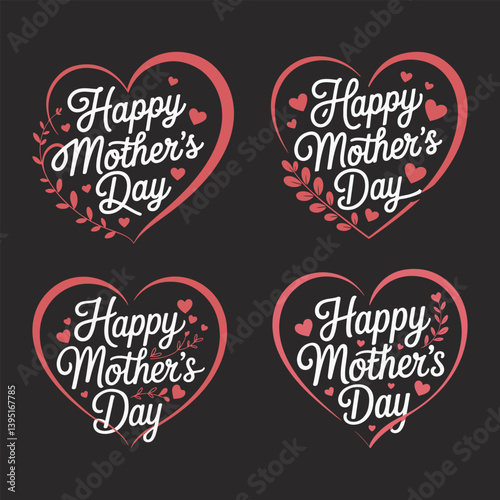 Happy Mother's Day Heart Design