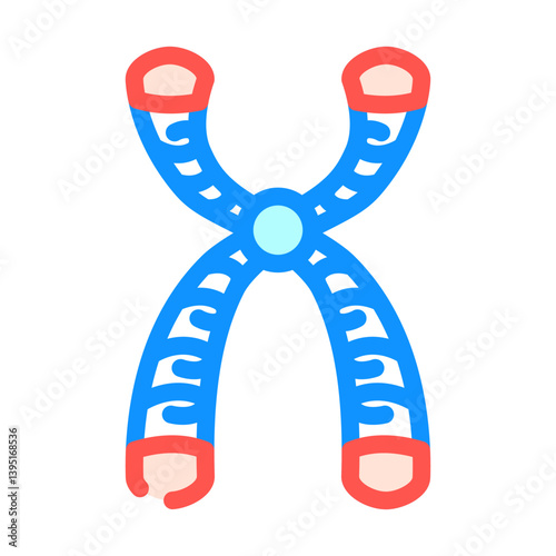 chromosome genetic engineering color icon vector illustration