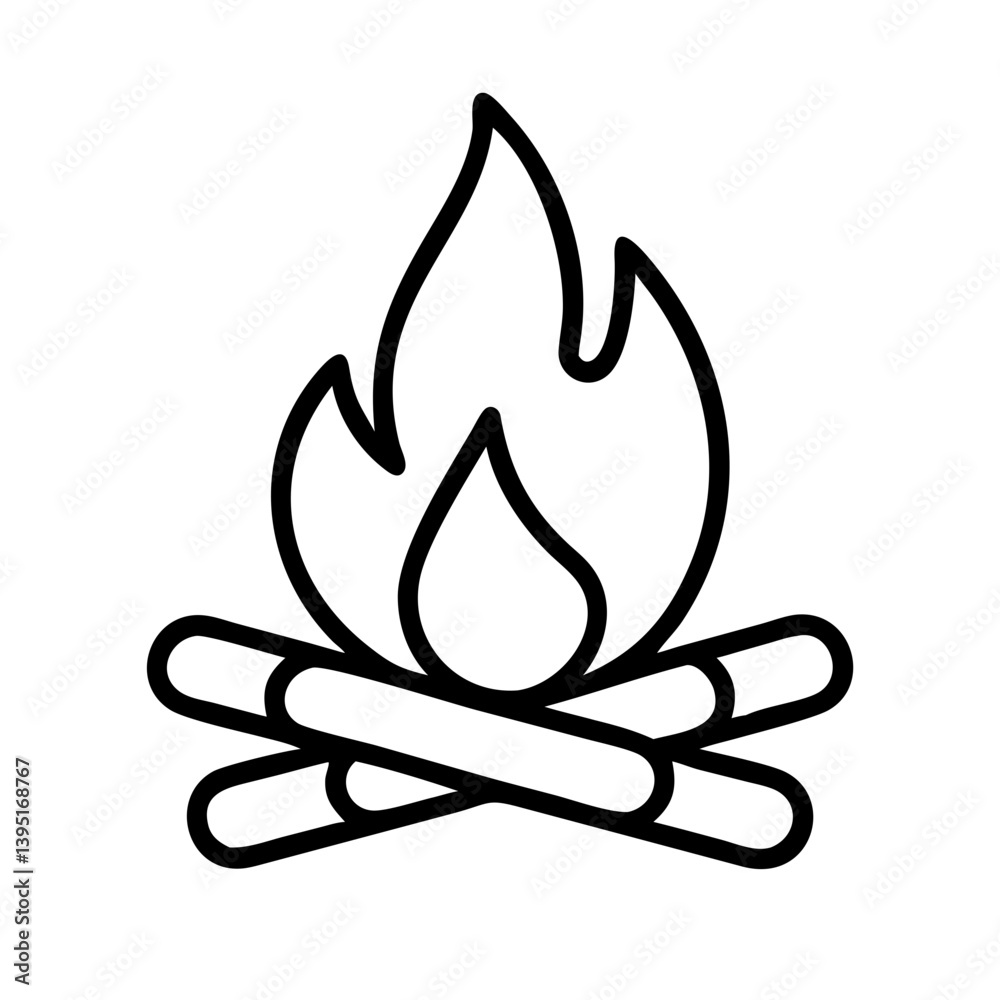 Campfire vector drawing illustration for outdoor camping fire flame design idea Campfire vector drawing illustration for outdoor camping fire flame design idea