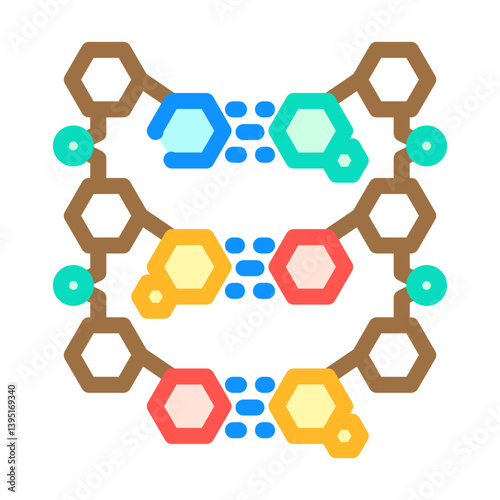 molecular structure genetic color icon vector illustration