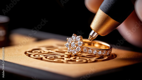 Intricate jewelry design with diamond ring crafting using wax mold techniques for artisanal creations