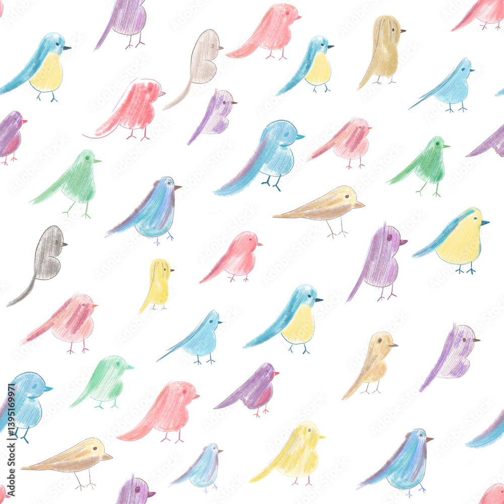 seamless pattern with colorful birds seamless pattern with colorful birds
