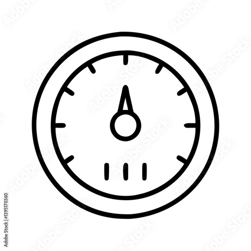 Vector graphic of a speedometer gauge for measuring speed in vehicles and machines