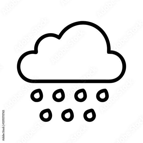 Cloud with rain drops vector icon weather forecast rainfall precipitation symbol