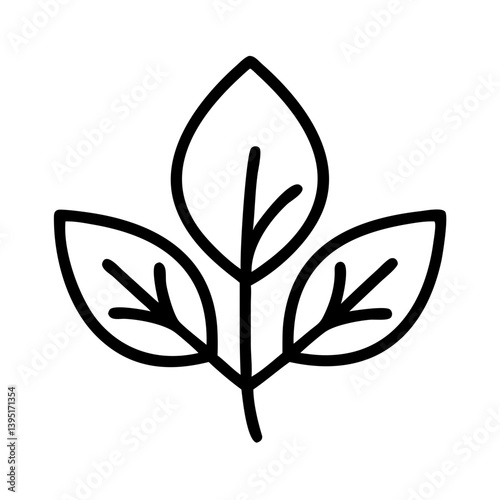 Three leaves clip art vector illustration for nature and botanical designs usage