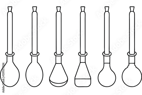 buret line art outline for science diagrams.