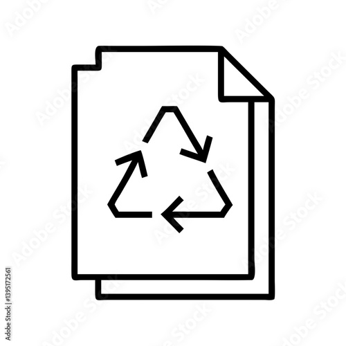 Recycle paper icon symbol vector illustration for eco friendly environment concept
