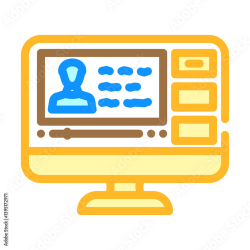 video lectures online learning platform color icon vector illustration
