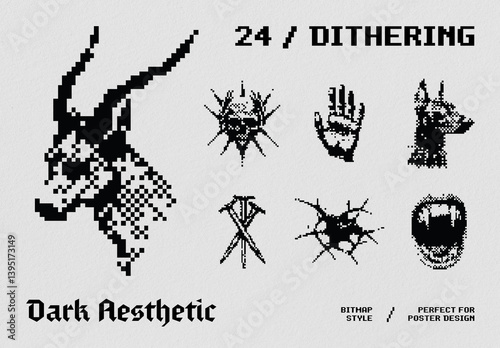 Dark Aesthetic Dithering Graphic Pack