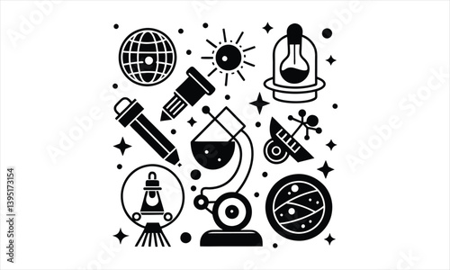 Scientific Exploration Doodle Icons