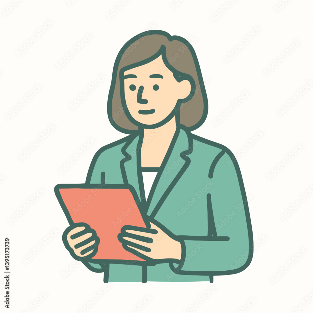 Professional woman using tablet against plain background Professional woman using tablet against plain background