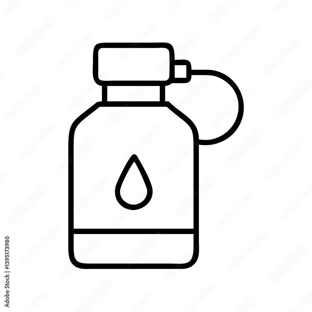 Outline water bottle vector image for hydration and liquid container design needs Outline water bottle vector image for hydration and liquid container design needs