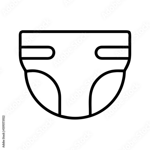 Diaper outline icon design vector, baby diaper drawing, nappy vector illustration