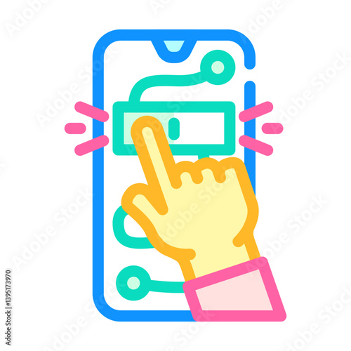 interactive content online learning platform color icon vector illustration