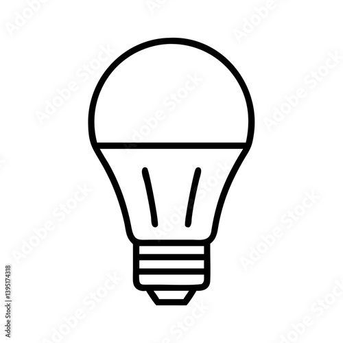 Led light bulb vector icon illustration for energy saving and home lighting needs
