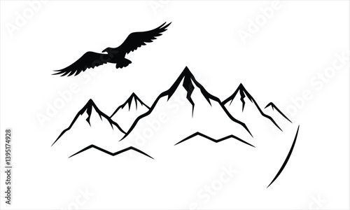  Eagle Flying Over Mountains
