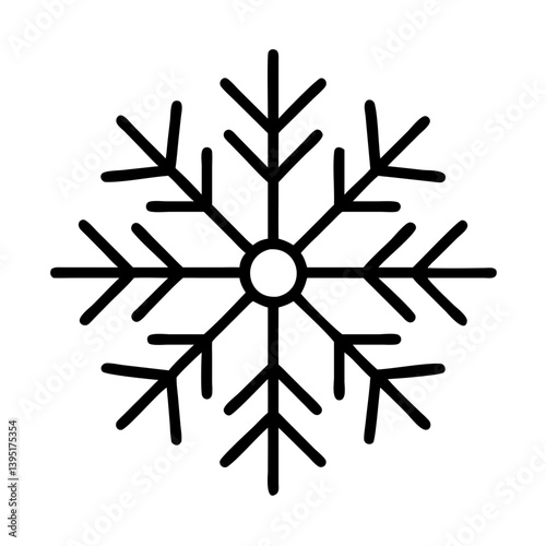 Isolated snowflake vector illustration for winter holiday season and christmas art