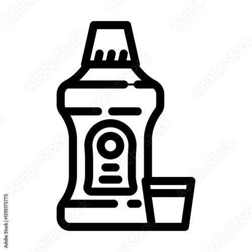 medicine bottle diarrhea relief line icon vector illustration