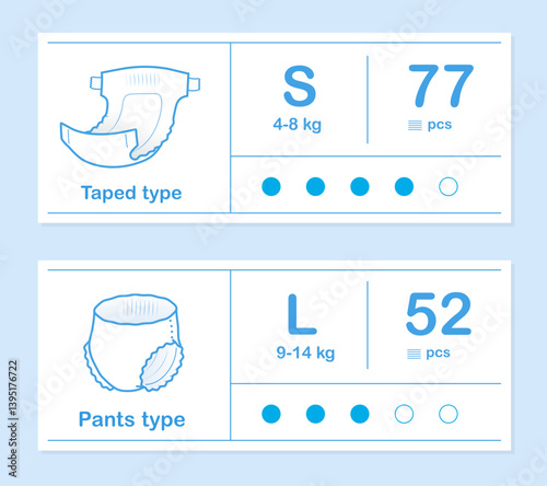 Detailed description diaper icon. The outline icons are well scalable and editable. Contrasting vector elements are good for different backgrounds. EPS10.	