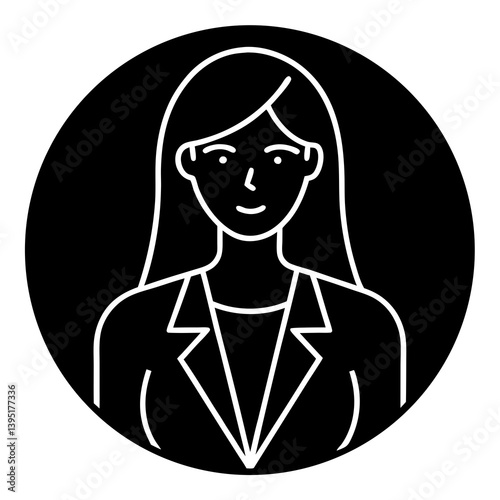 vector illustration of a woman, Female Business Leaders, Business Owners And Businesswomen Thin Line Icons - Editable Stroke
