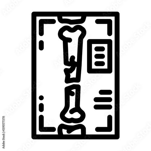 x ray fracture injury line icon vector illustration