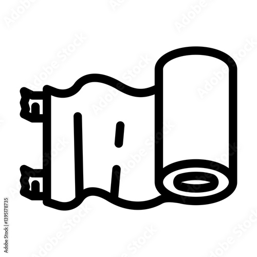 medical bandage roll fracture injury line icon vector illustration