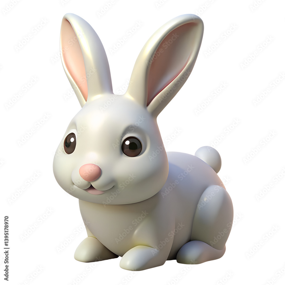 Obraz premium 3d Easter white rabbit 